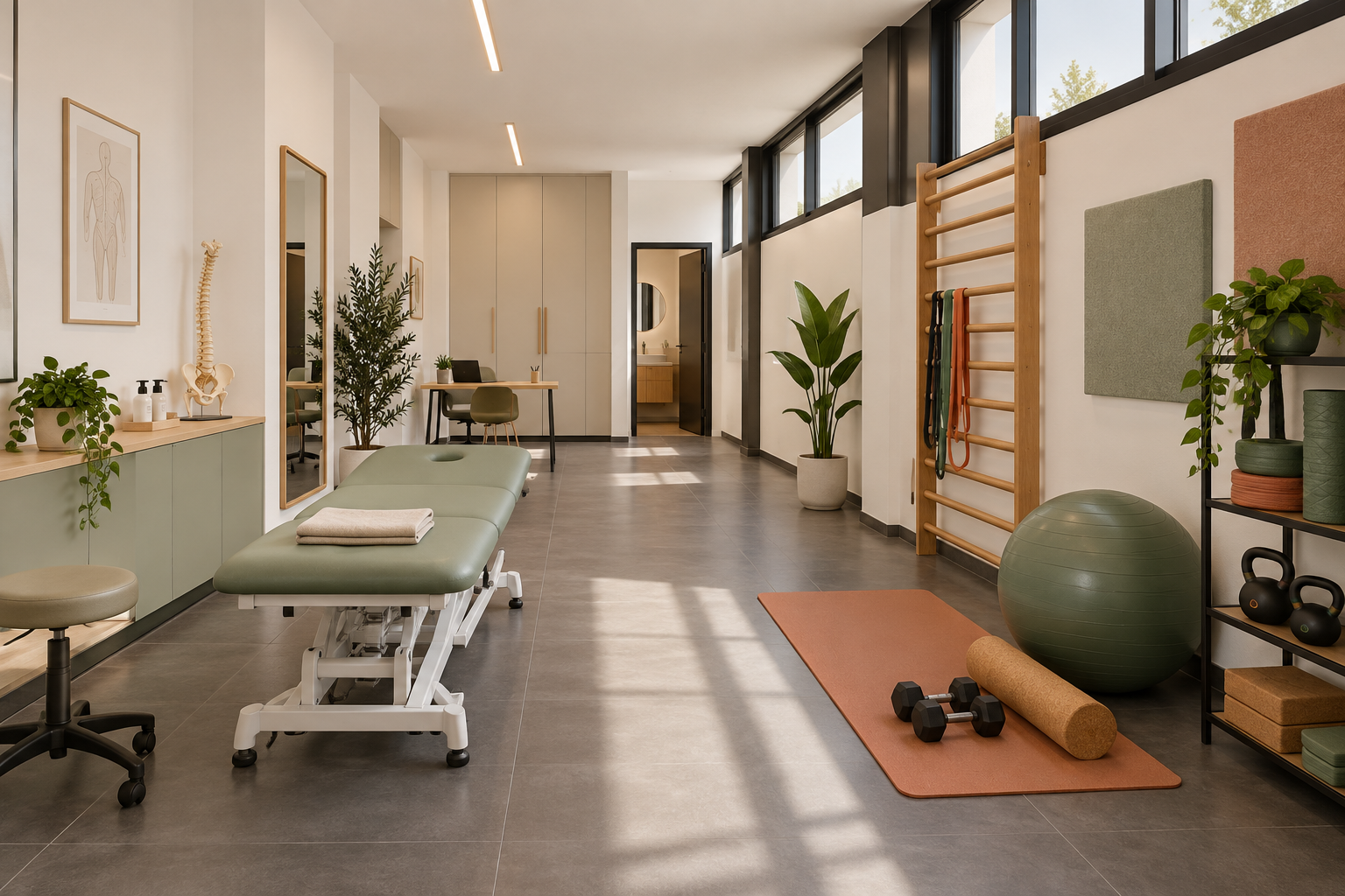 Sala de fisioterapia y ejercicio terapéutico